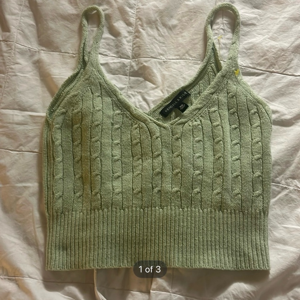 Kendall + Kylie green tank top